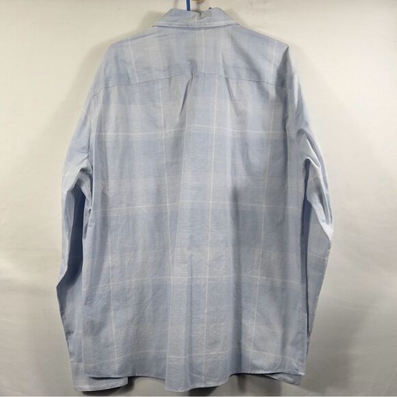 Apt. 9 Light Blue Plaid Flex Long Sleeve Button-Up Shirt 0699 - Picture 4 of 6